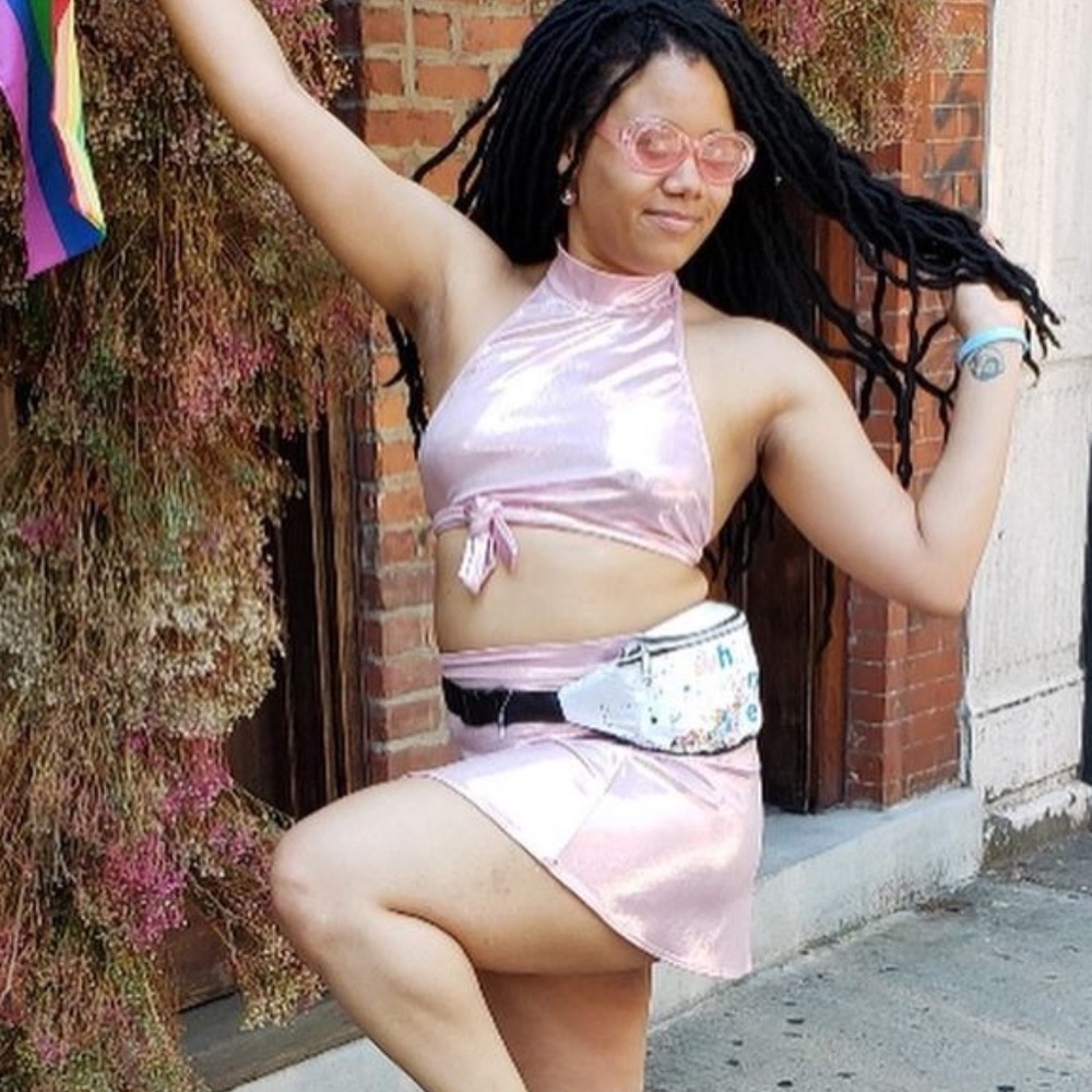 Stellar Supernova Halter Crop Top + Mini Skirt